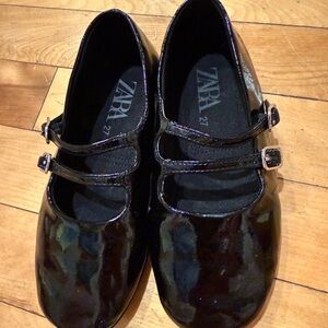 Zara Shiny Black Kids Dress Shoes